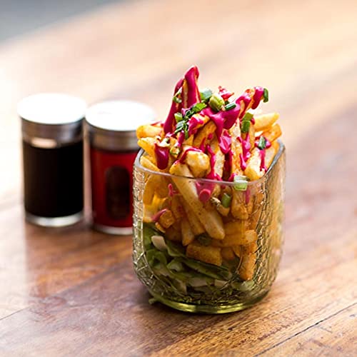Kavi Top Cut Old Monk Recycled Bottle Platter - Upcycled Serving Tray (Clear)